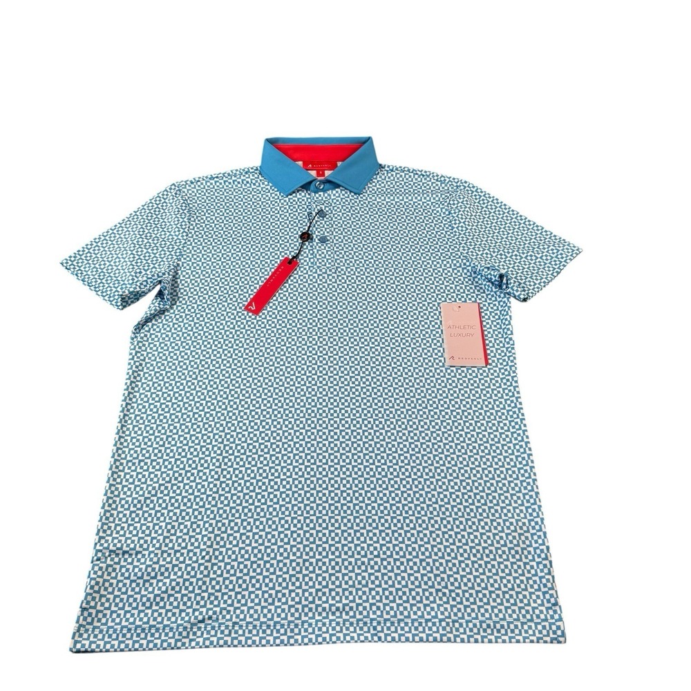 Redvanly Blue White Pattern Performance Golf Polo… - image 2
